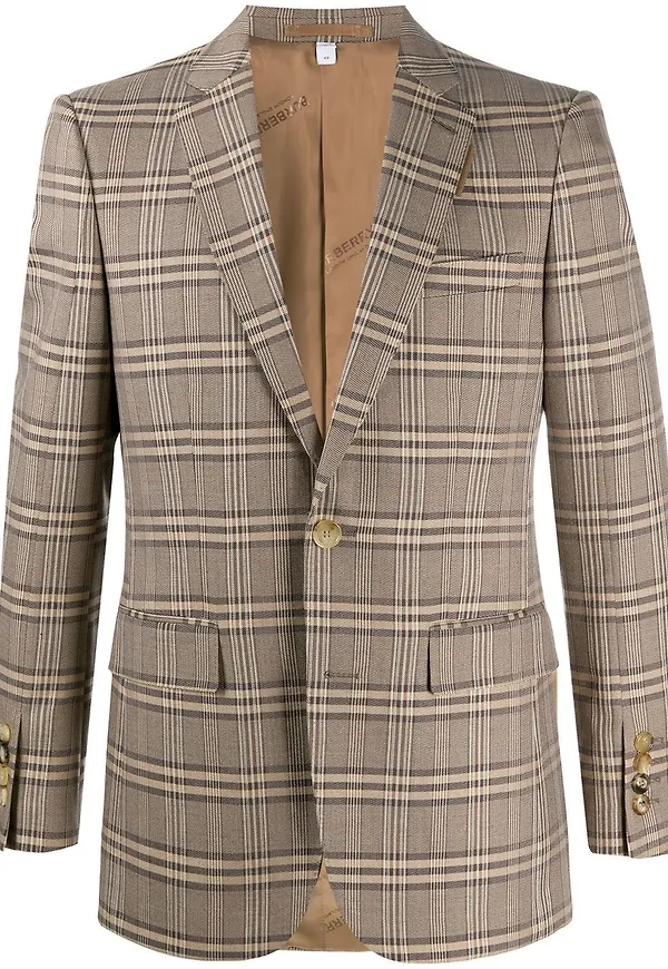 Burberry Prince of Wales-rutig blazer - Brun