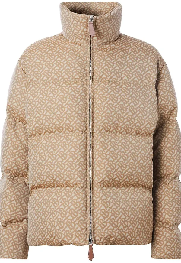 Burberry puffjacka med monogram - Neutral