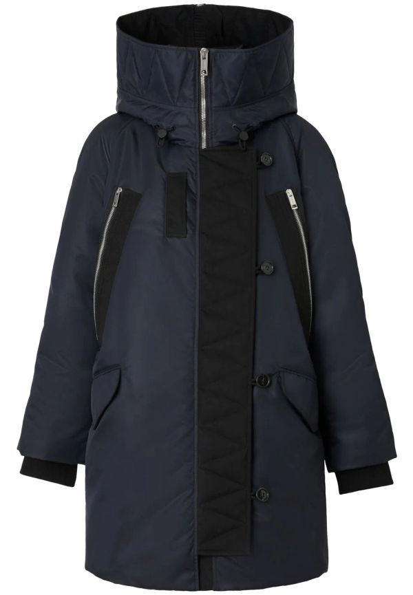 Burberry puffkappa i oversize-modell - Blå