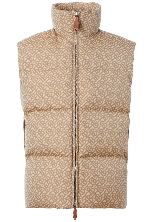 Burberry puffväst med monogram - Neutral