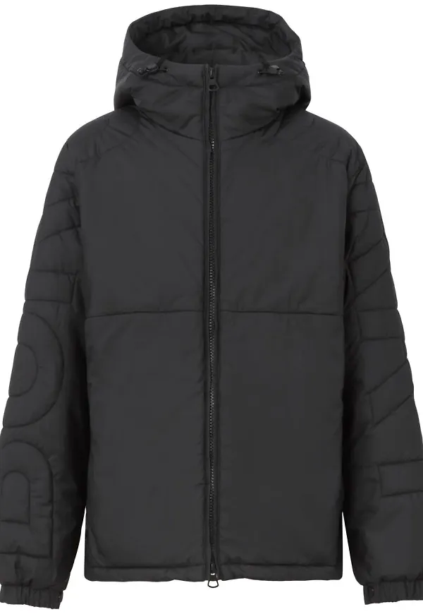 Burberry quiltad jacka med huva - Svart