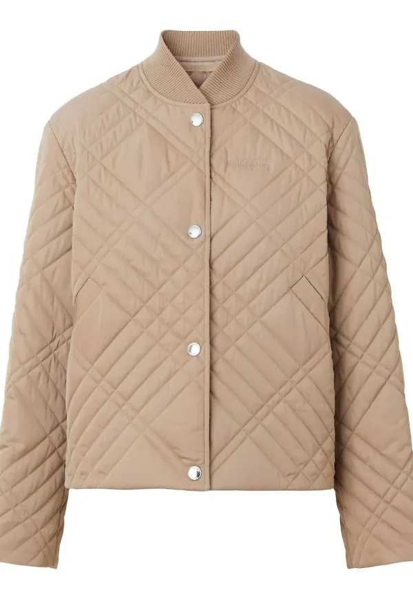 Burberry quiltad jacka med logotypdetalj - Neutral