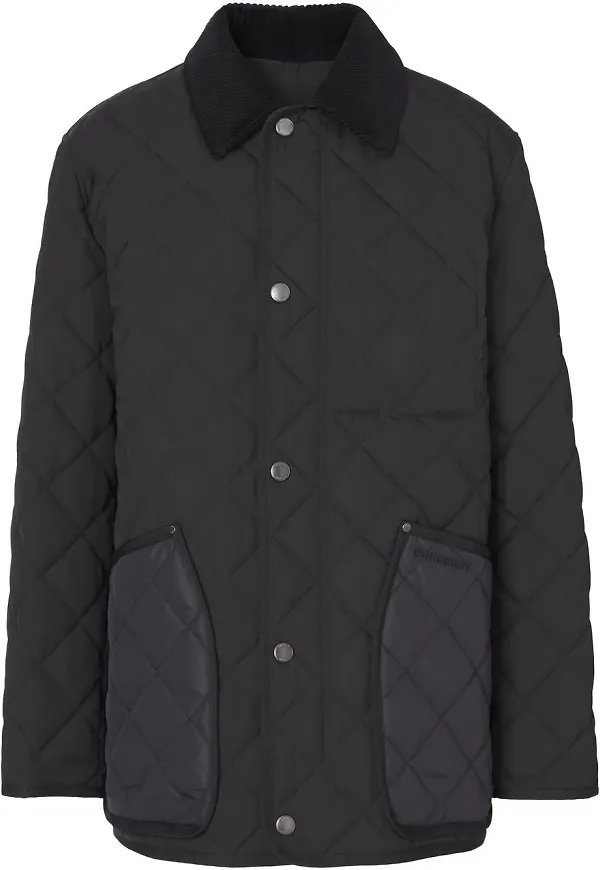Burberry quiltad jacka med manchesterkrage - Svart