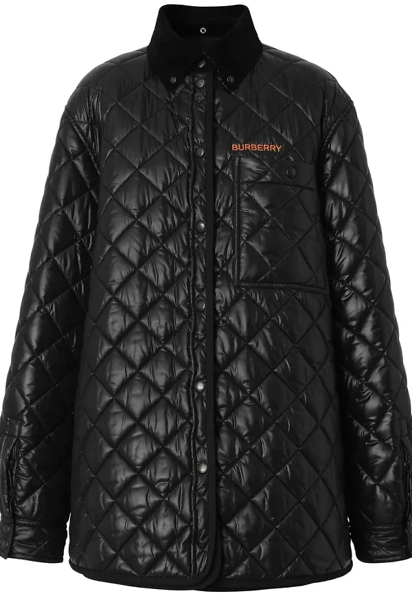 Burberry quiltad jacka med manchesterkrage - Svart