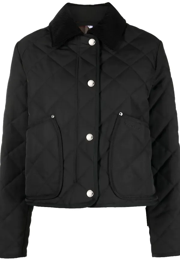 Burberry quiltad jacka med manchesterkrage - Svart