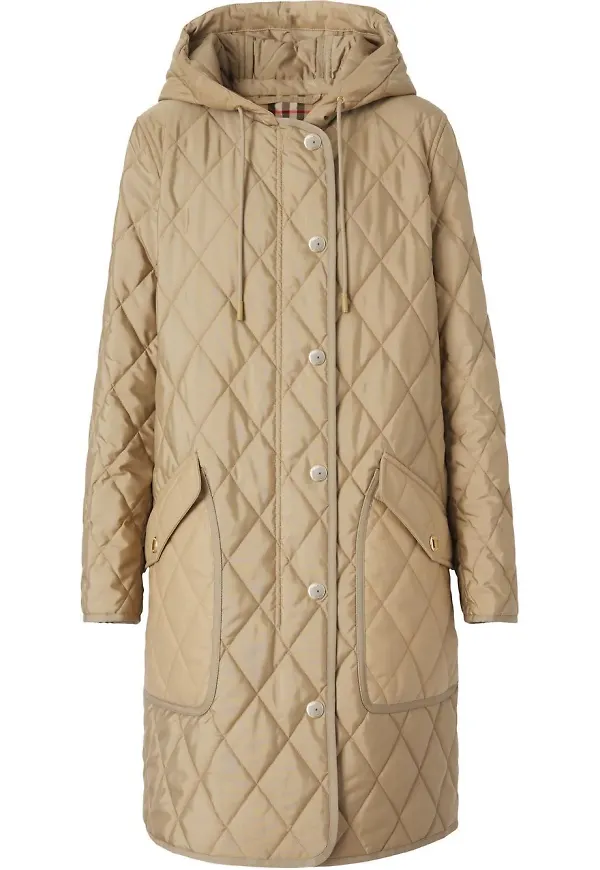 Burberry quiltad kappa med huva - Neutral