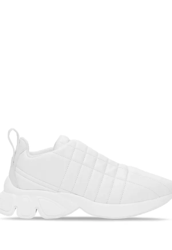 Burberry quiltade lädersneakers - Vit