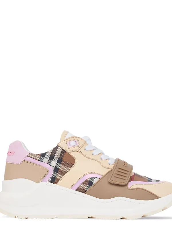 Burberry Ramsey vintagerutiga sneakers - Brun
