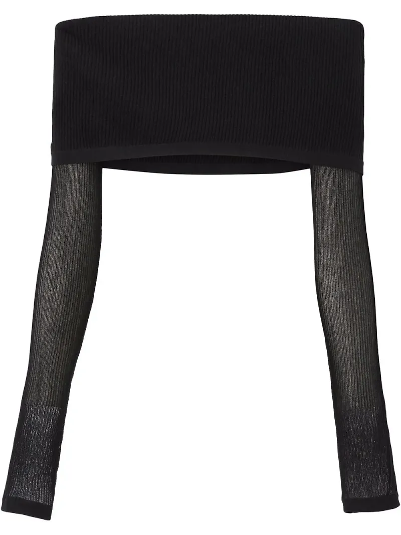 Burberry ribbstickad croptop - Svart