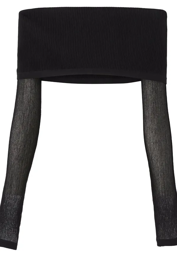 Burberry ribbstickad croptop - Svart