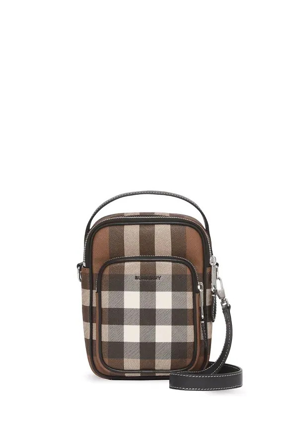 Burberry rutig axelremsväska - Brun