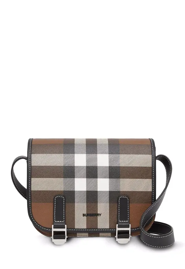 Burberry rutig axelremsväska - Brun