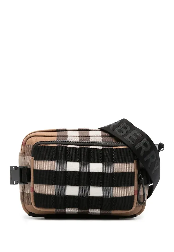 Burberry rutig axelremsväska - Brun
