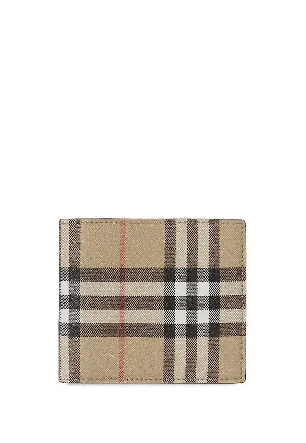 Burberry rutig dubbelvikt plånbok - Neutral