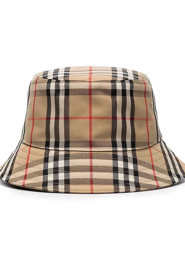 Burberry rutig fiskehatt - Brun
