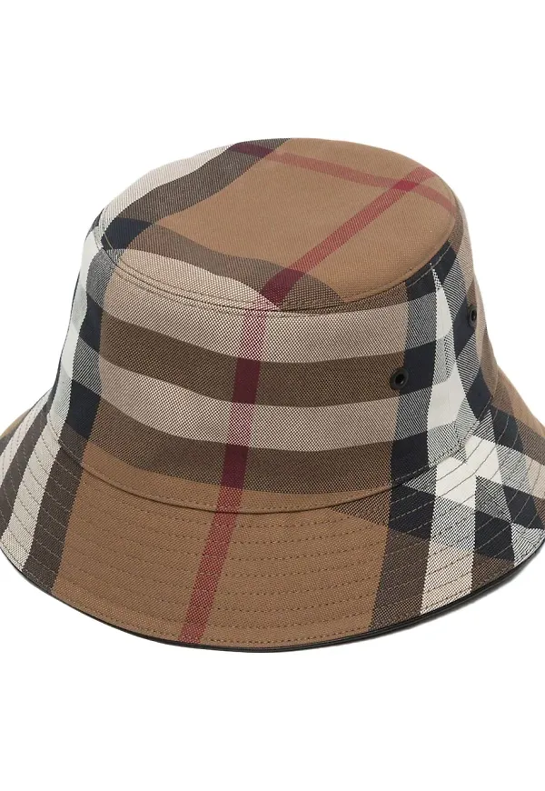 Burberry rutig fiskehatt - Brun