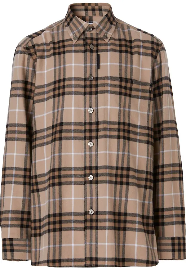 Burberry rutig flanellskjorta - Brun