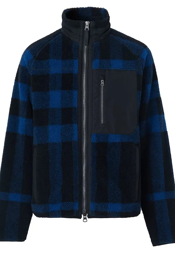 Burberry rutig fleecejacka - Blå