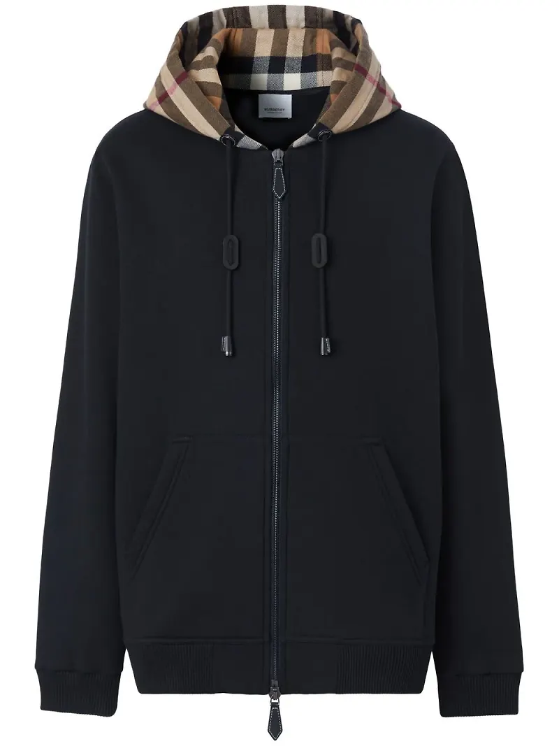 Burberry rutig hoodie - Svart