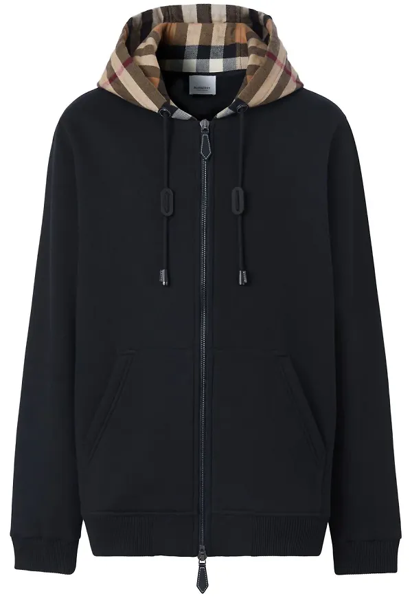 Burberry rutig hoodie - Svart