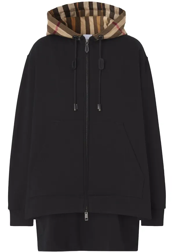 Burberry rutig hoodie - Svart