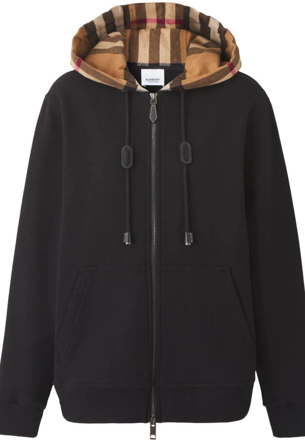 Burberry rutig hoodie - Svart