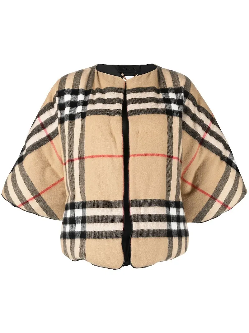Burberry rutig jacka i oversize-modell - Brun