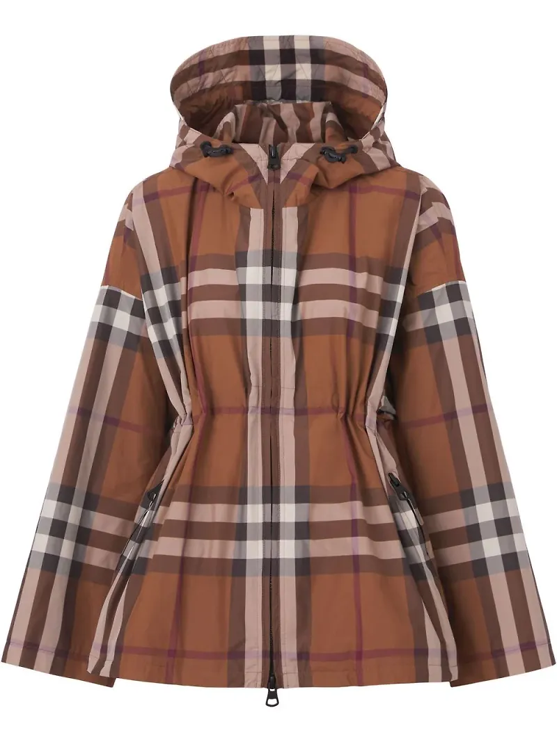Burberry rutig jacka med huva - Brun