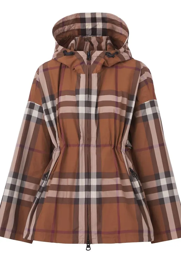 Burberry rutig jacka med huva - Brun