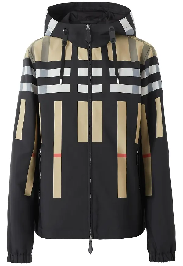 Burberry rutig jacka med huva - Svart