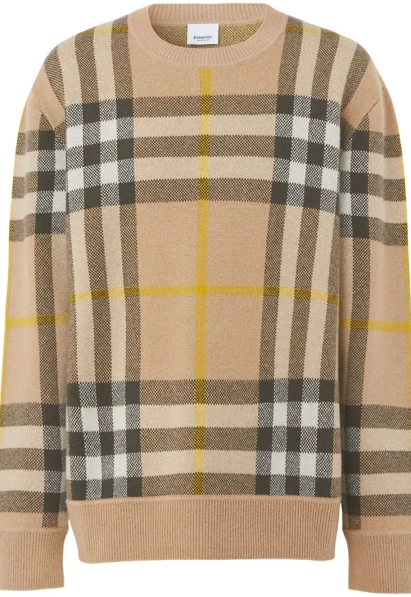 Burberry rutig kashmirtröja - Neutral