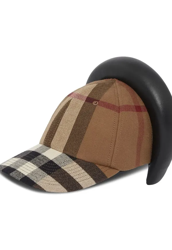 Burberry rutig keps med rekonstruerat hårband - Brun