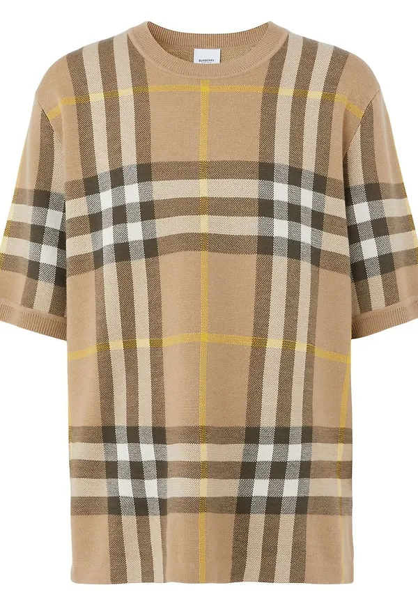Burberry rutig kortärmad topp - Neutral