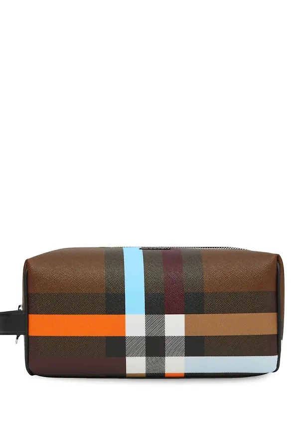 Burberry rutig läderpouch - Brun