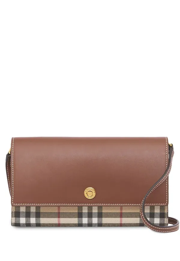 Burberry rutig plånbok i läder - Neutral