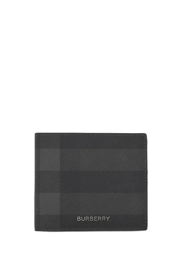 Burberry rutig plånbok i läder - Svart