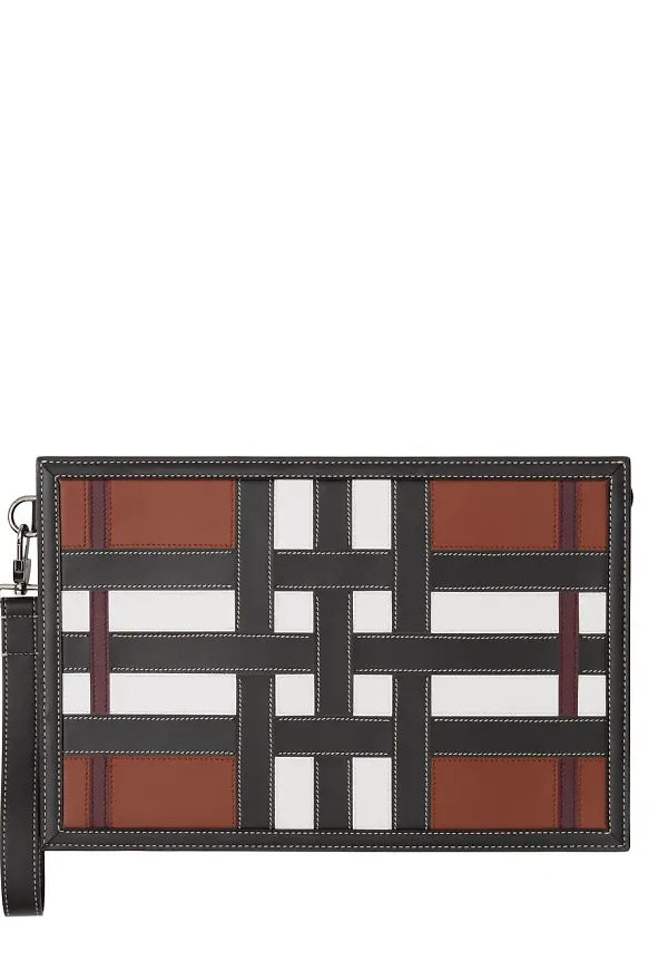 Burberry rutig pouch med dragkedja - Brun