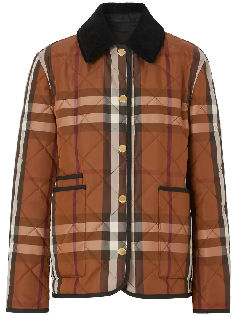 Burberry rutig quiltad jacka - Brun