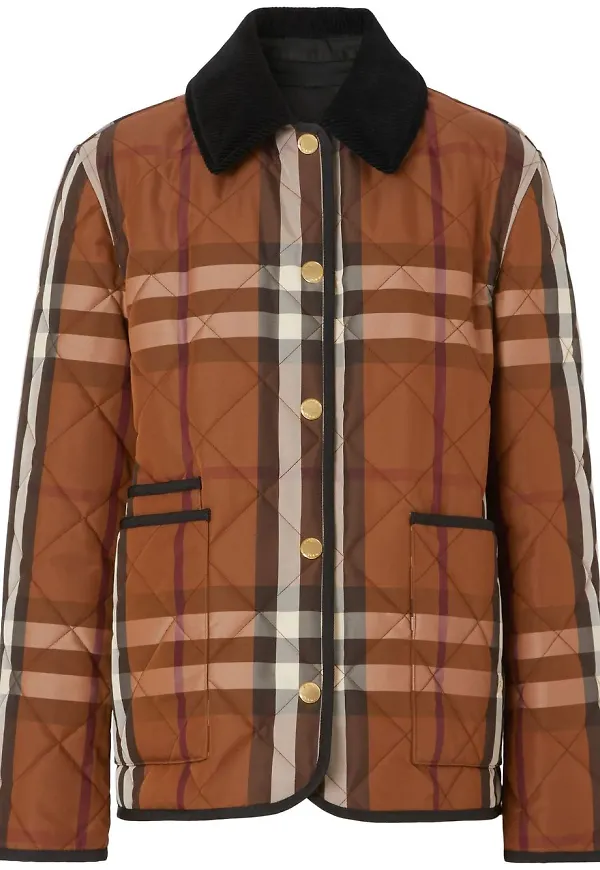 Burberry rutig quiltad jacka - Brun