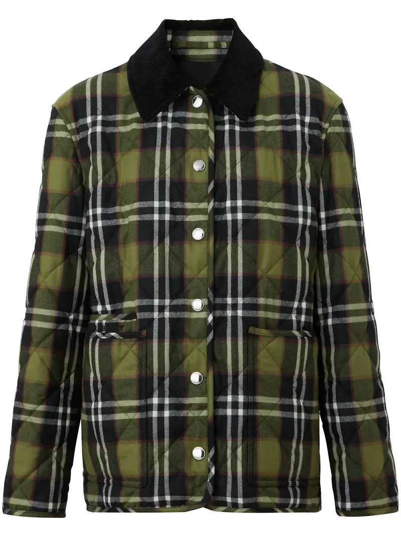 Burberry rutig quiltad jacka - Grön