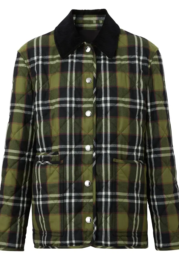 Burberry rutig quiltad jacka - Grön