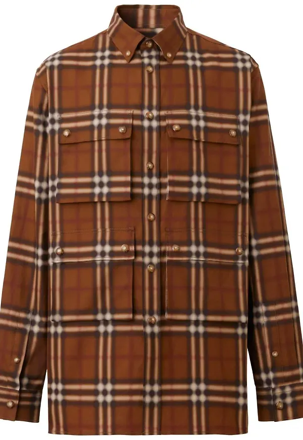 Burberry rutig skjorta - Brun