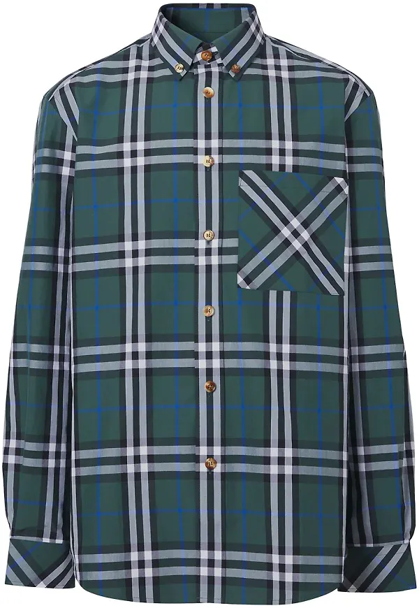 Burberry rutig skjorta - Grön