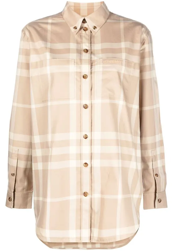 Burberry rutig skjorta - Neutral