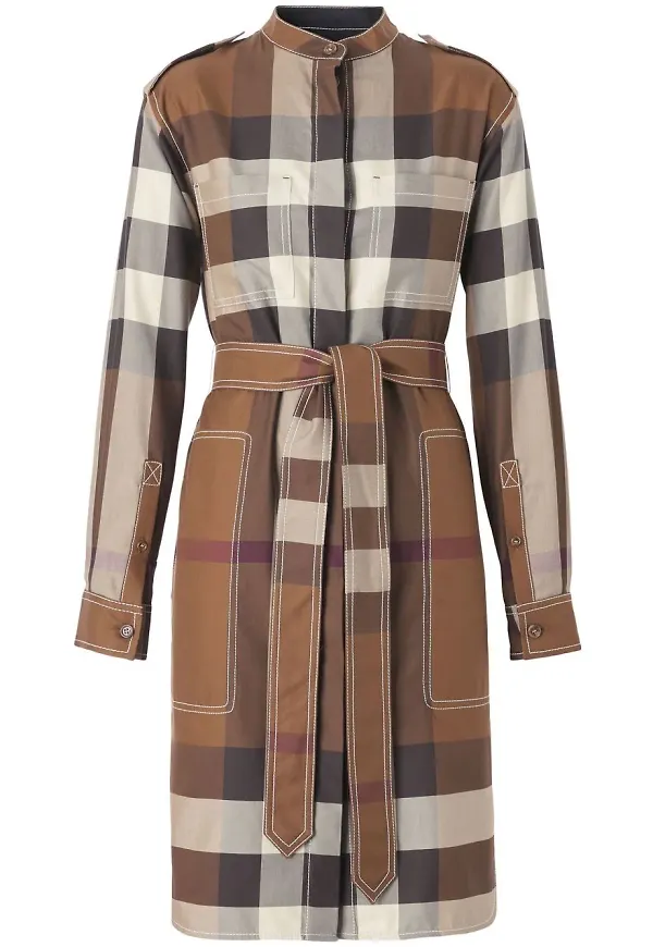 Burberry rutig skjortklänning - Brun