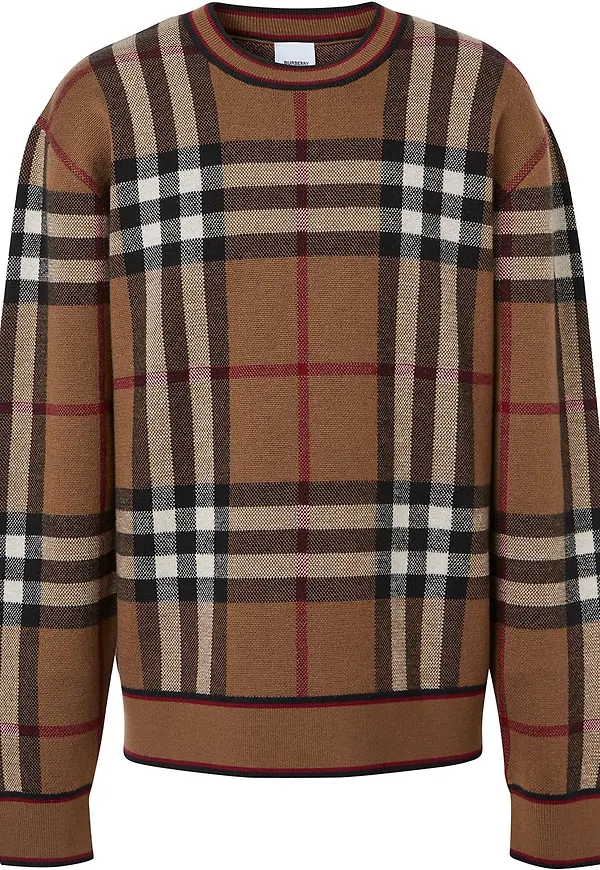 Burberry rutig tröja - Brun