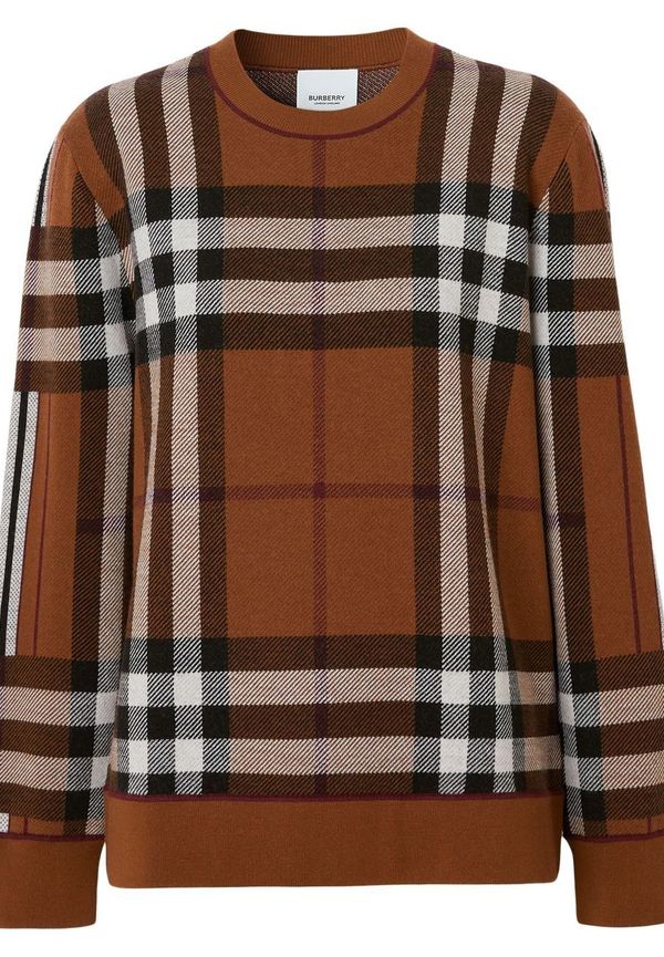 Burberry rutig tröja - Brun