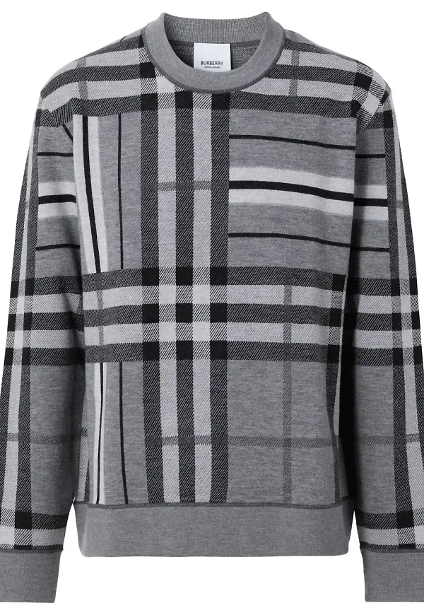 Burberry rutig tröja - Grå
