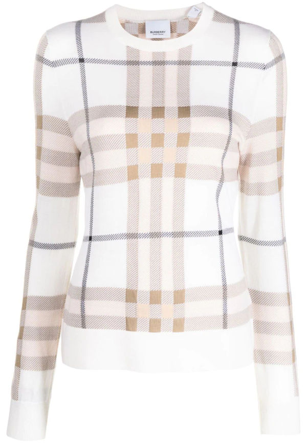 Burberry rutig tröja - Neutral