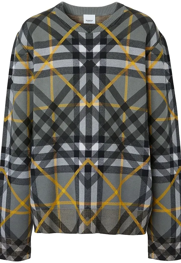 Burberry rutig tröja med lagerdesign - Svart